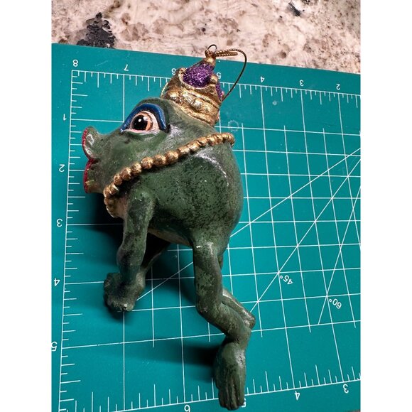 Kathrine Collections Whimsical Frog Hanging Ornament Crown Prince Collectible - Picture 9 of 15
